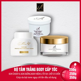 Combo trắng sáng hoàn hảo cho body: Kem body mềm + Ủ trắng + Tẩy da chết cf chồn💕Tặng Kèm Quà Hấp dẫn