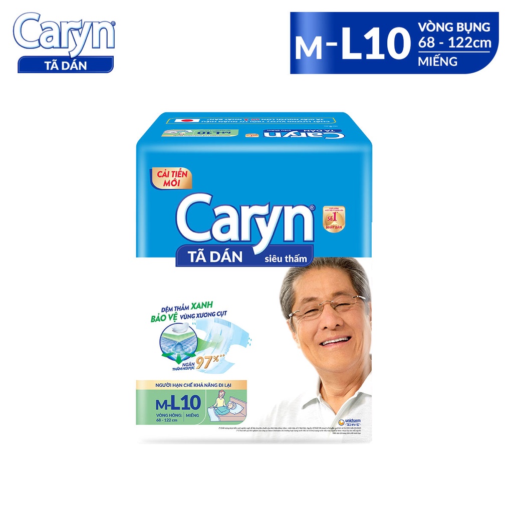 TÃ DÁN NGƯỜI GIÀ CARYN SIZE ML10 MIẾNG