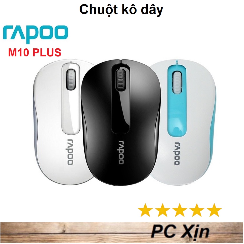 Chuột Không Dây Rapoo M10 Plus 1000DPI 4 Màu Xanh, Trắng, Đen , Đỏ CHÍNH HÃNG