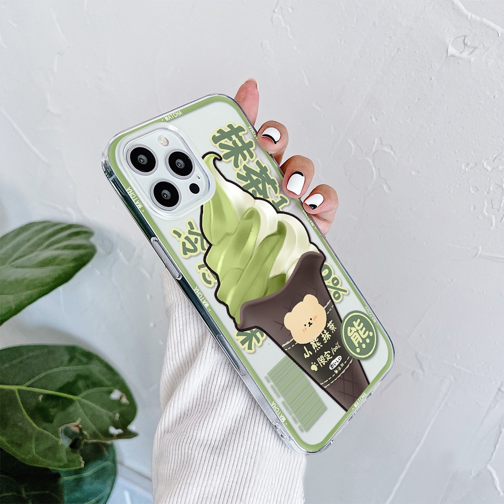Ốp Điện Thoại Hình Gấu Ăn Món Tráng Miệng Cho Iphone 11 Pro Max 12 Pro Max 13 Pro Max Mini 6 7 8 6 7plus Se 2020 X Xs Xr 5 4