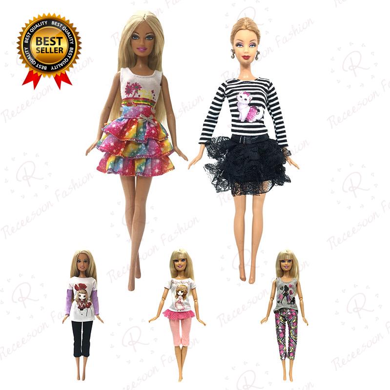 Set 5 bộ quần áo thời trang mới nhất cho búp bê Barbie