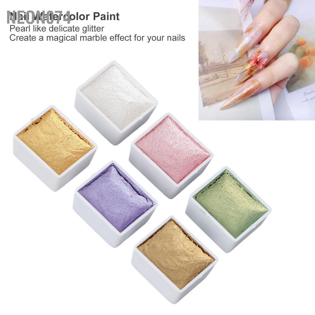 [Hàng mới về] Set màu nước trang trí móng màu nhũ ngọc trai tiện lợi cho gia đình/ salon DIY
