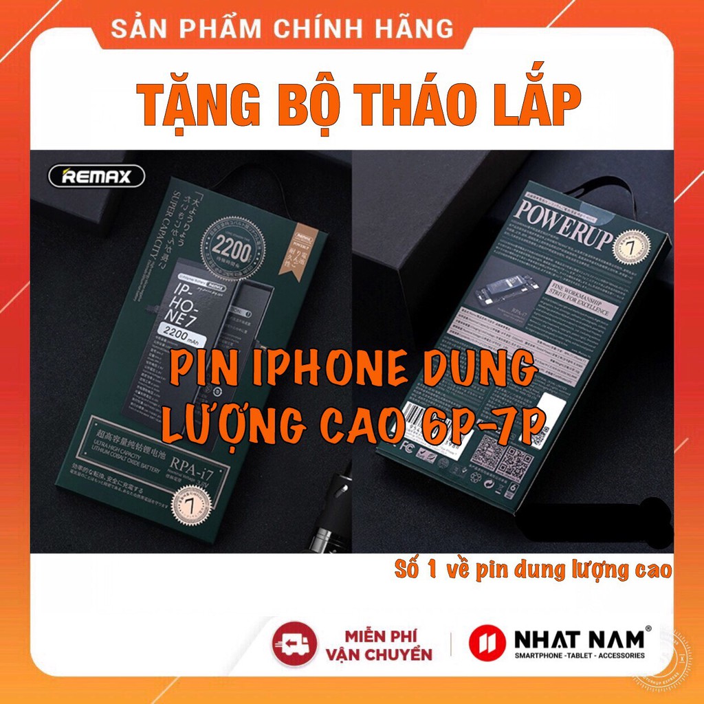 Pin iPhone Dung Lượng Cao Remax 6Plus/6SPlus/7/7 Plus Chính Hãng