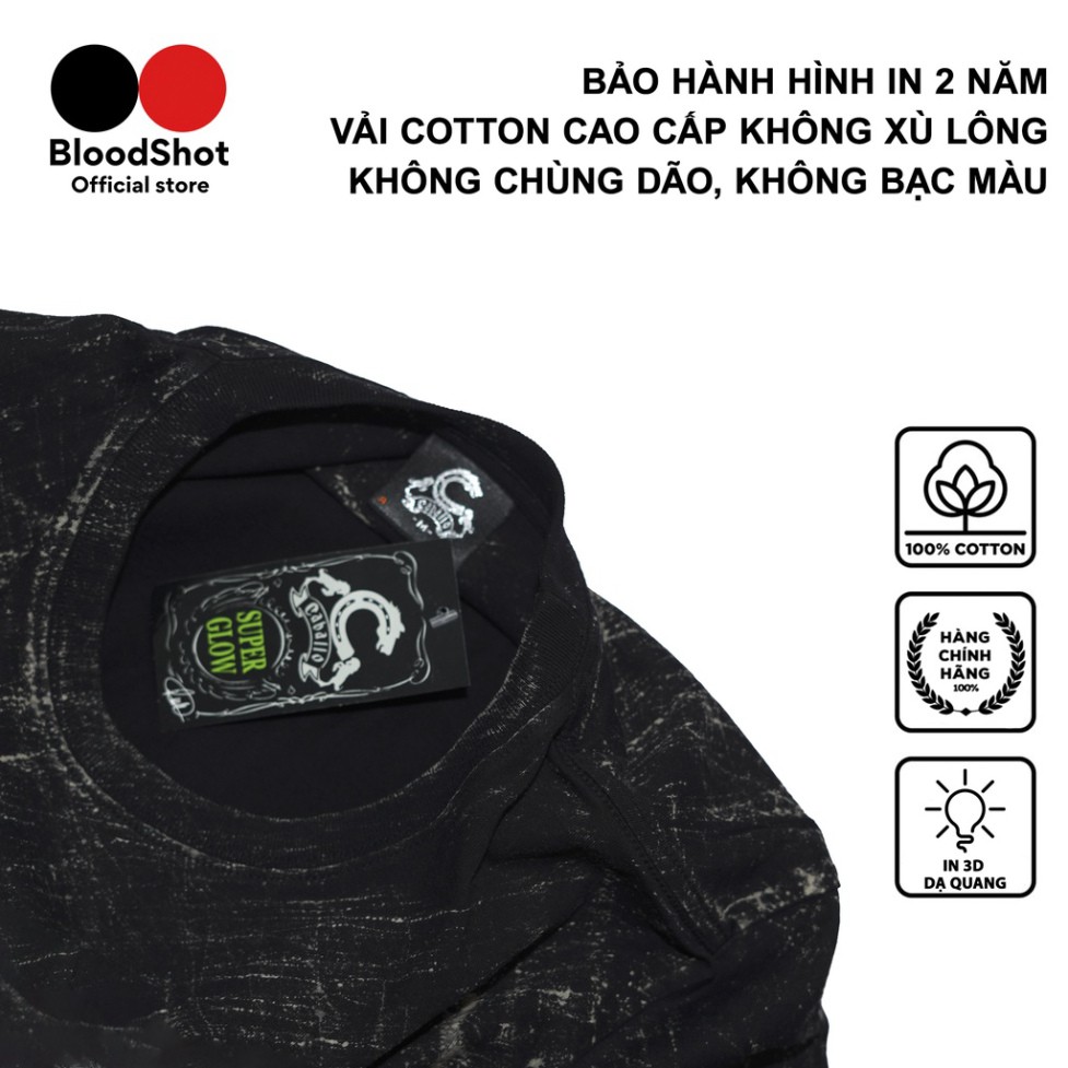 Áo thun Thái Lan 3D Wax đen phát dạ quang sáng trong bóng tối bảo hành hình in 2 năm - áo phông unisex TDNEWOD0087