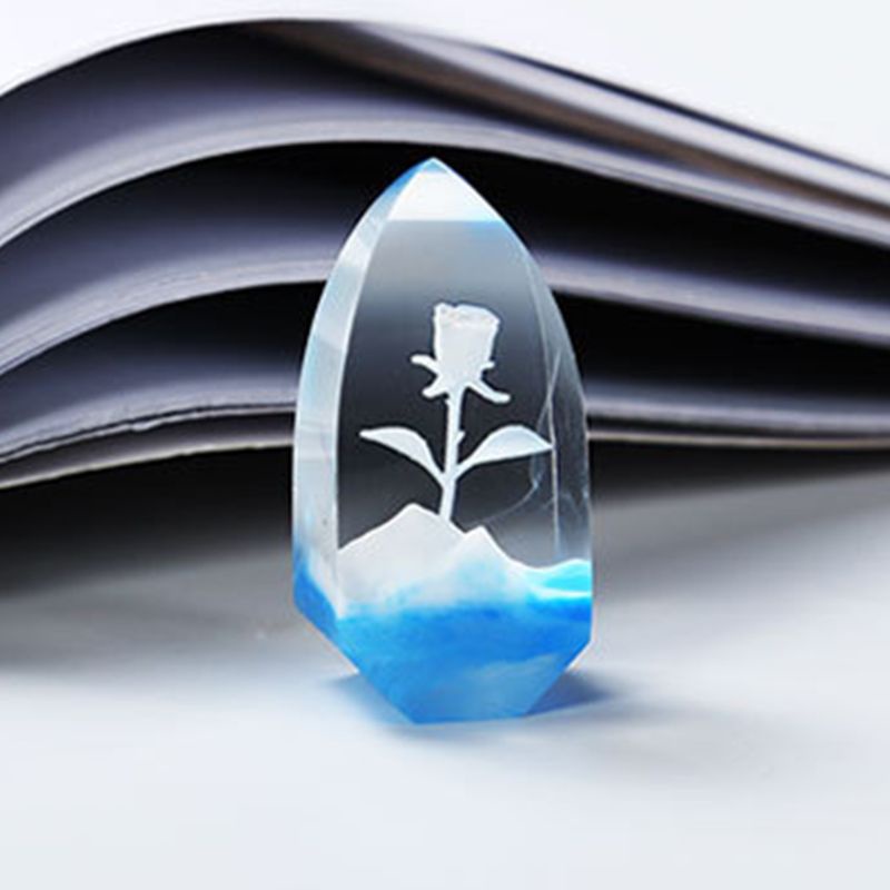 Set 1 Hoặc 4 Mô Hình Hoa Hồng 3D Bằng Epoxy Nhân Tạo Với Thân Dài DIY