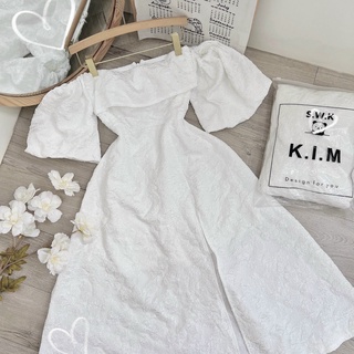 (HÀNG SẴN- HỎA TỐC)ĐẦM GẤM CÚP NGỰC TAY PHỒNG