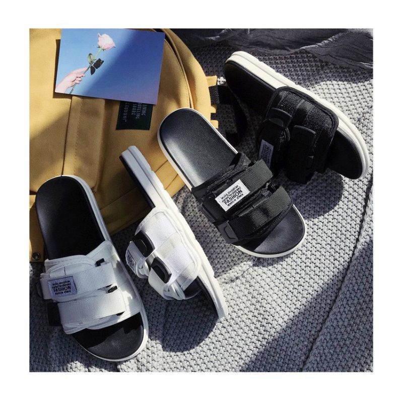 Dép quai ngang nam nữ unisex inviti Fashion quai dán mới