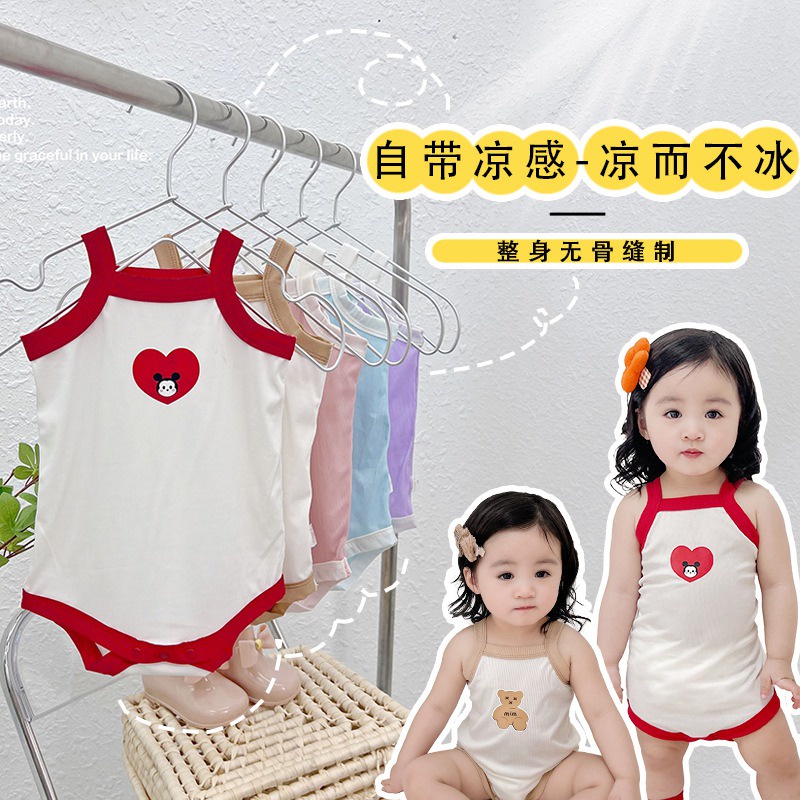 Đồ Ngủ Liền Thân Hai Dây Bằng Lụa Mát Thời Trang Mùa Hè Cho Bé