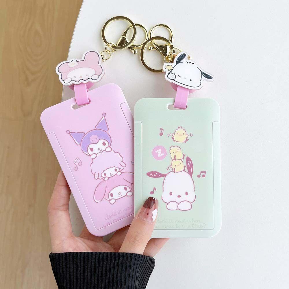 Ví Đựng Thẻ / Xe Buýt / Thẻ Ngân Hàng Hình Mèo Kitty Melody Có Móc Khóa Thu Gọn Được