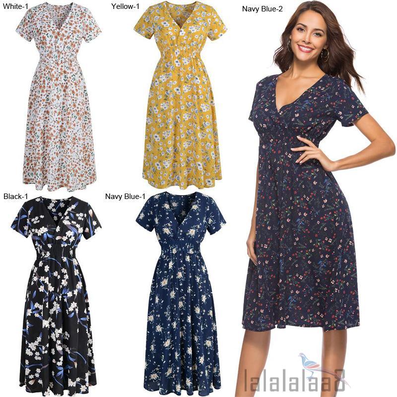 Đầm đi biển cổ yếm phong cách Boho