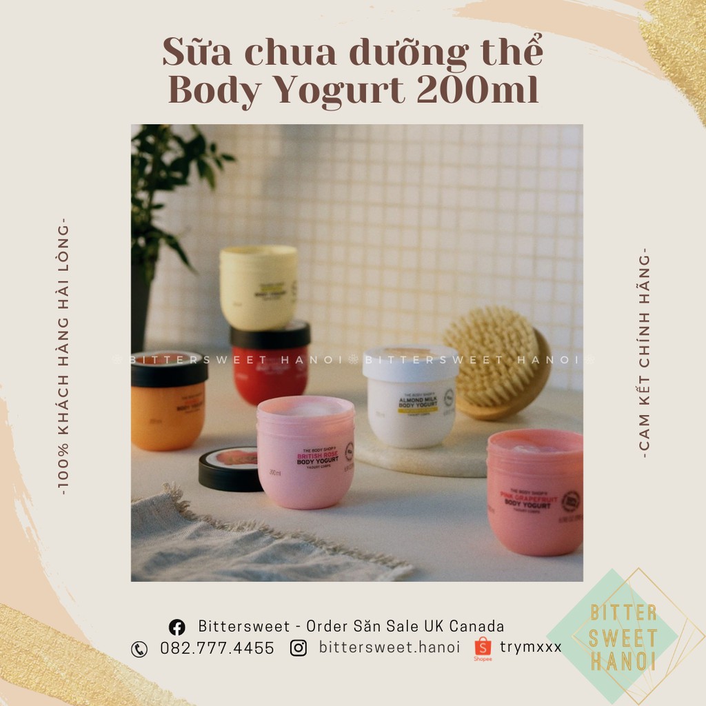 [sẵn 30/10] [bill Anh] Thạch sữa chua dưỡng thể The Body Shop Body Yogurt 200ml