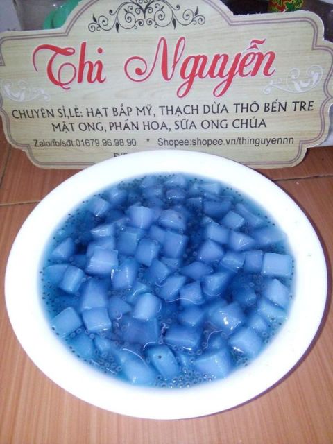 1kg Thạch dừa Thô Minh Tâm date mới nhất  (tặng hương vải+hạt é)