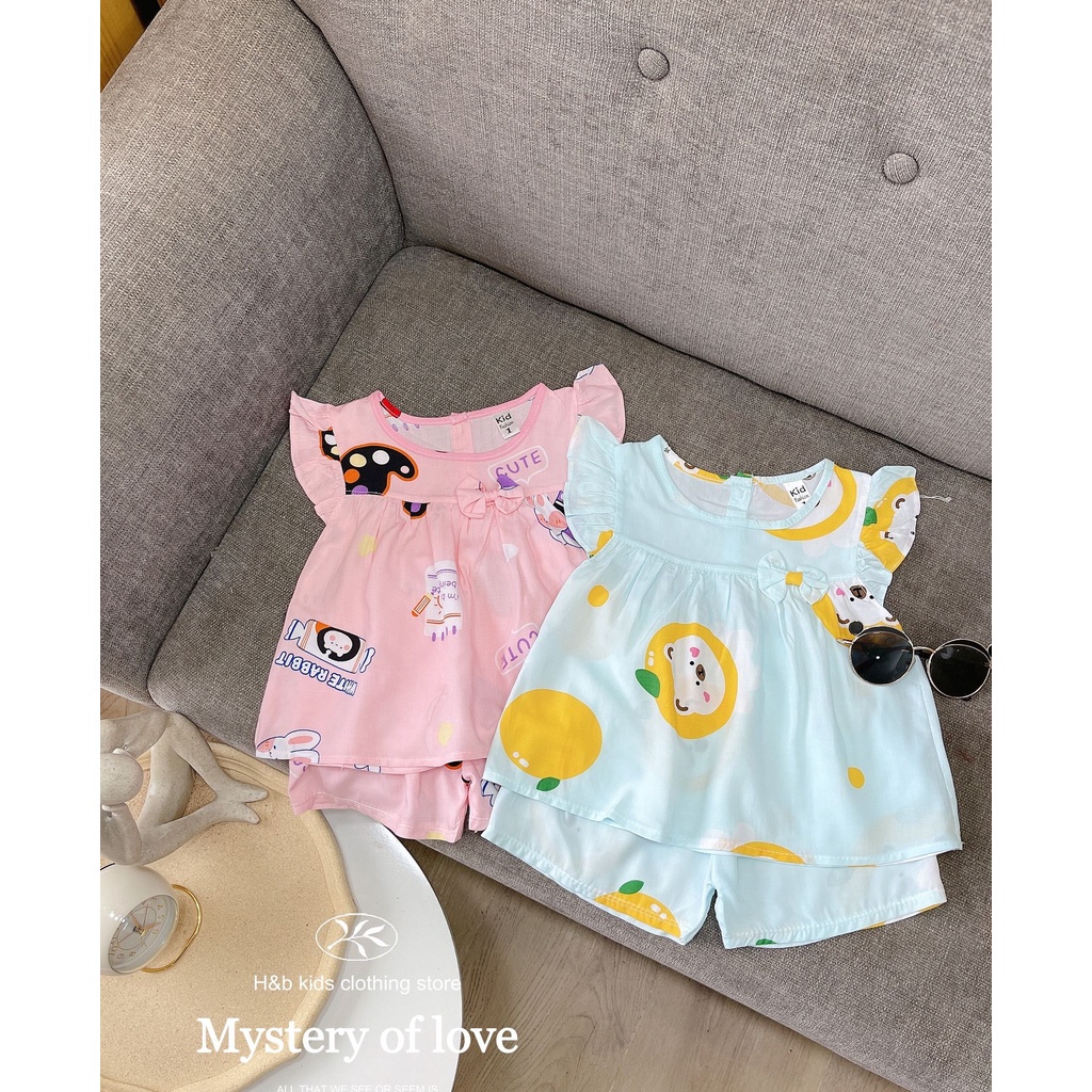 Bộ lanh nơ cánh tiên bé gái