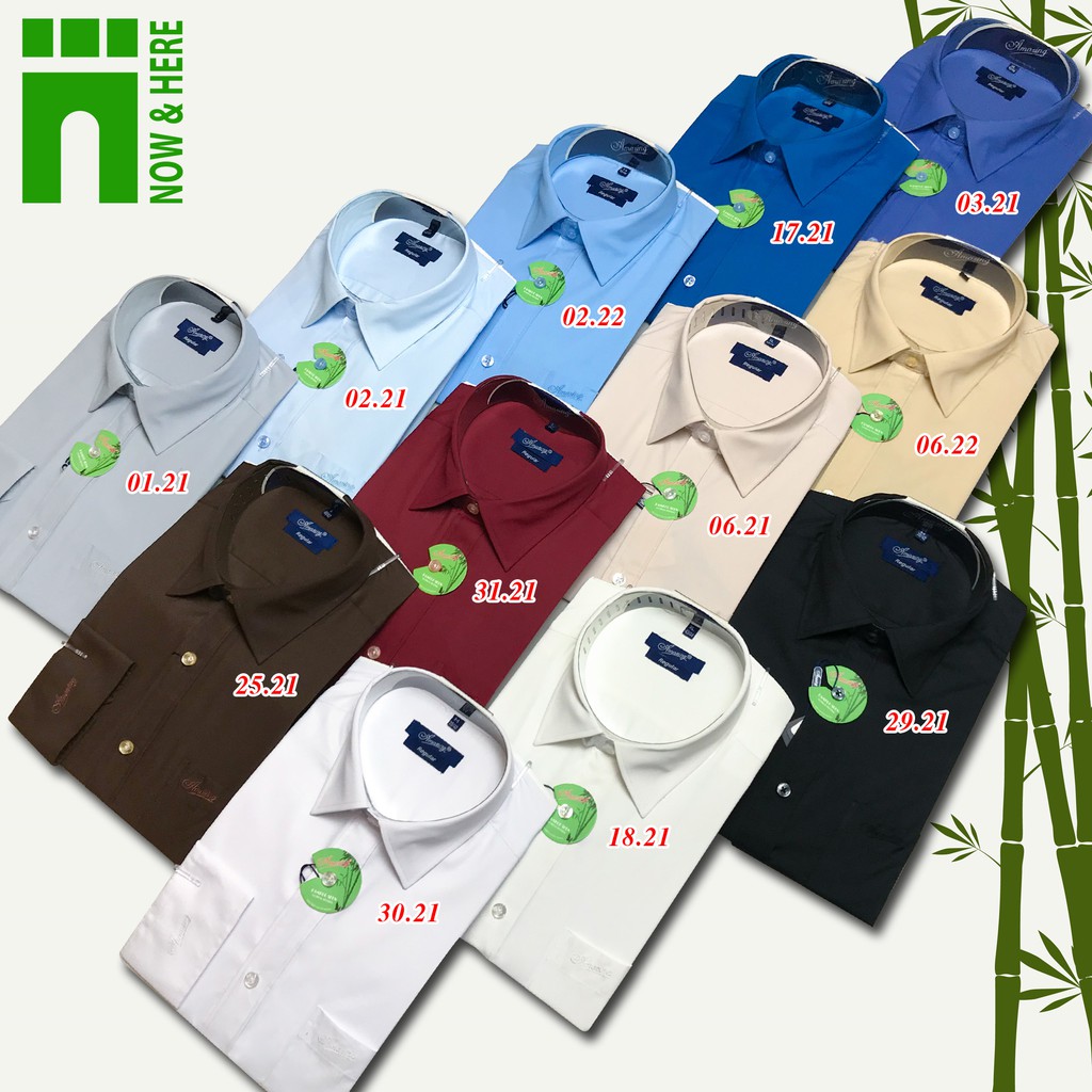 Áo sơ mi nam tay dài nhiều màu, áo sơmi chất liệu vải sợi tre mềm mát - NH Shop