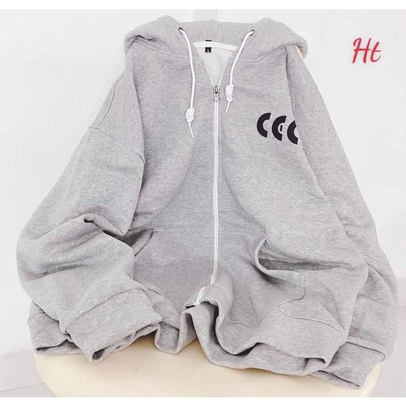 ÁO KHOÁC NỈ COTTON CCC HT12, Áo nỉ Unisex from rộng, Chất nỉ ấm mặc không xù, thiết kế phong cách - MODY