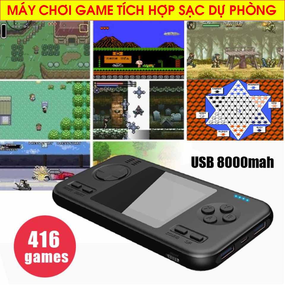 [2IN1] Máy chơi game 416 trò D12 tích hợp sạc dự phòng 8000 mAh