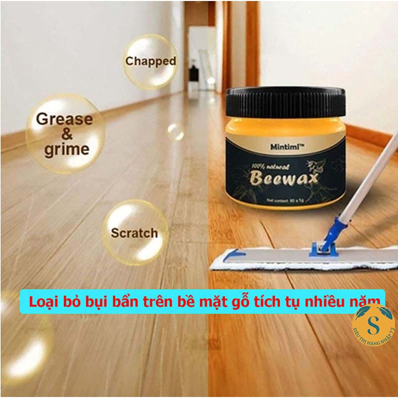 Sáp ong BEEWAX đánh bóng Sàn Gỗ Đồ Gỗ, làm mới bàn ghế, cầu thang, đồ trang trí, đồ dùng chất liệu gỗ [BEEWAX]