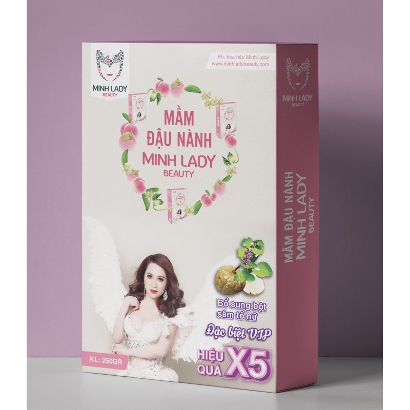 {Chính Hãng -Mua 1 tặng 2-Date mới}Mầm Đậu Nành Tăng  V1 Minh Lady Beauty thêm sâm tố nữ và colagen,tặng nạ mắt,fee ship