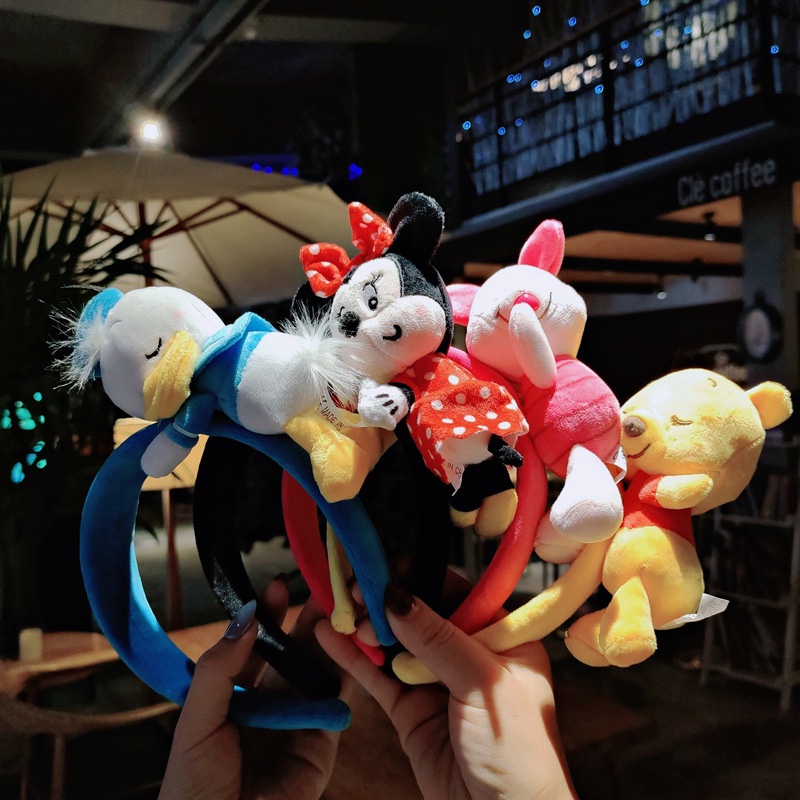 Băng Đô Rửa Mặt Hình Vịt Donald/Chuột Mickey Nhồi Bông Dễ Thương Kiểu Hàn Quốc