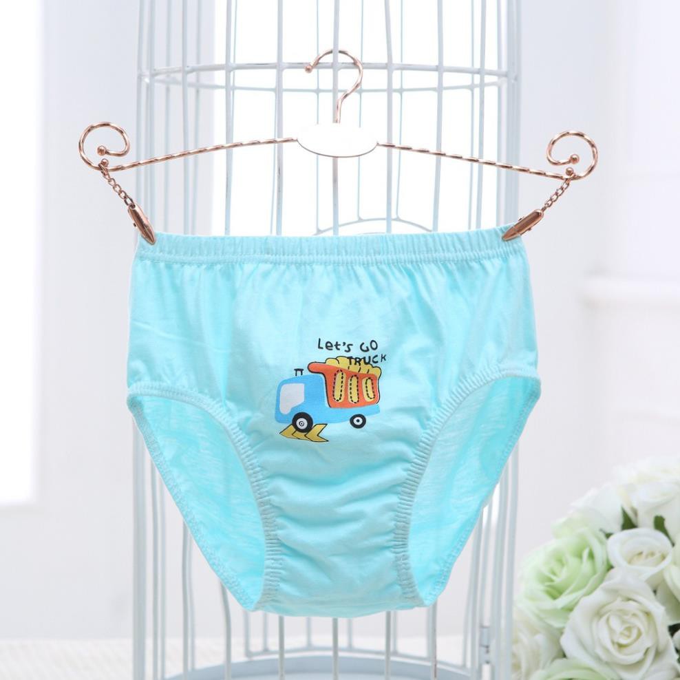 Hộp 5 quần lót bé trai Hàn Quốc 100% cotton mẫu Xe Công Trường Let's Go Hyakes