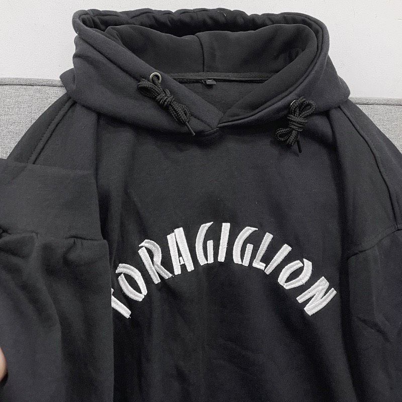 Áo Hoodie Mũ 2 Lớp Toragiglio Tay Bồng Unisex, Dáng Áo Thụng Oversize