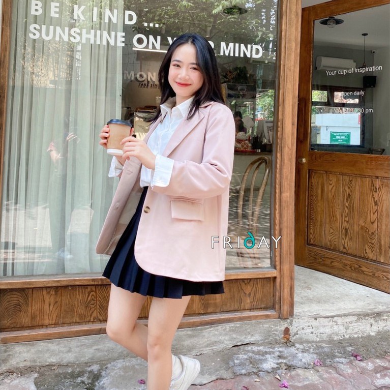 Áo khoác blazer dài tay Friday 21K02D2Kh phong cách hàn quốc freesize