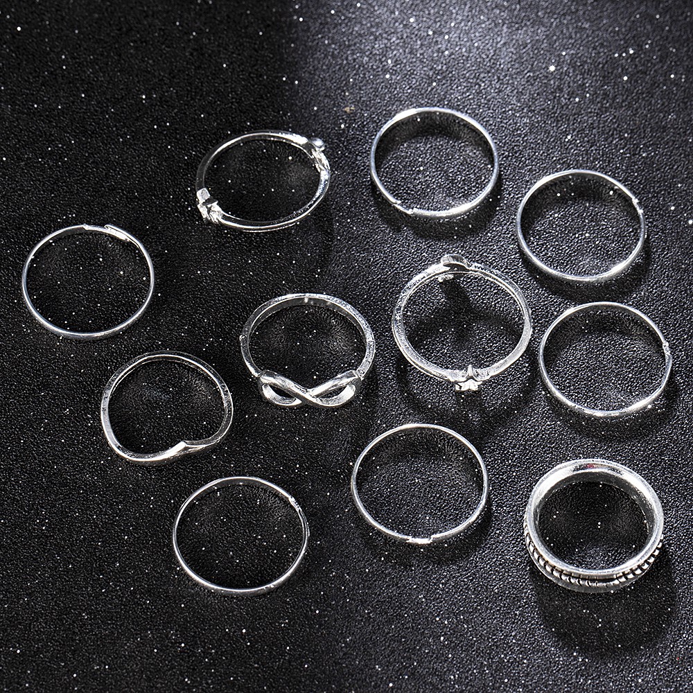 Set 12 Nhẫn Đeo Khớp Ngón Tay Phong Cách Retro Cho Nữ