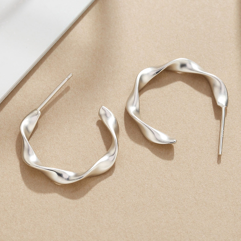COD 1pair Hoa tai dạng vòng thời trang dành cho nữ