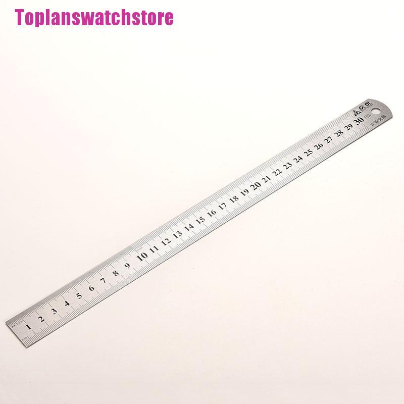 Thước kẻ hai mặt 30cm bằng kim loại thép không gỉ