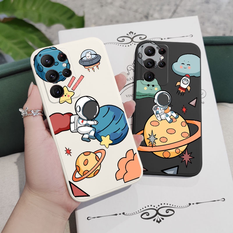 Ôp Điện Thoại Dẻo Họa Tiết Phi Hành Gia Độc Đáo Thời Trang Cho samsung galaxy s23 s22 fe ultra plus Ốp