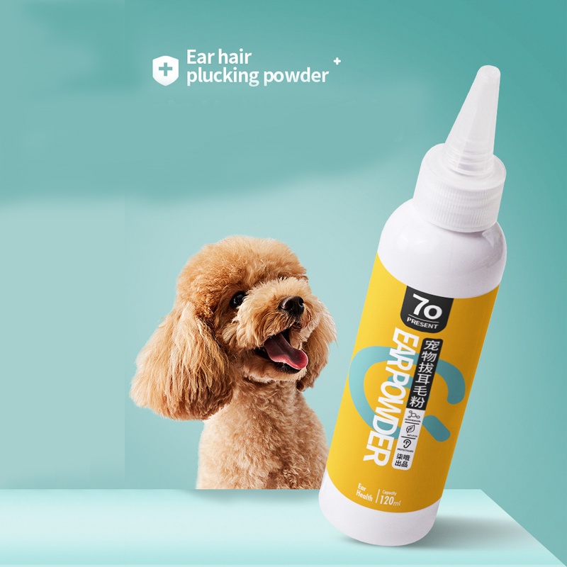 Bột nhổ lông tai chó poodle Hipipet Ear Powder vệ sinh tai chó mèo không đau - 120gr