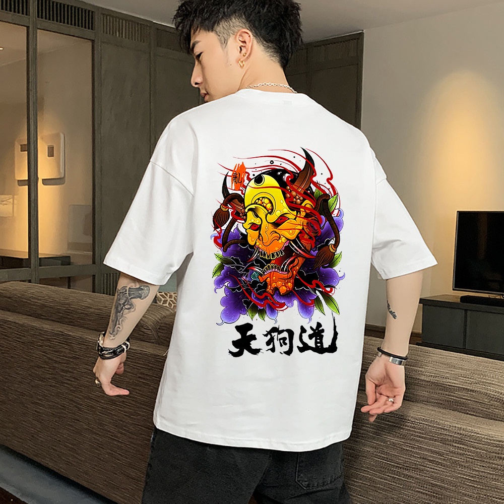 Áo thun nam nữ tay lỡ unisex in hình mặt quỷ cực đẹp