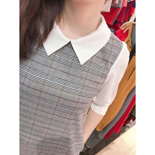 Đầm suông cổ sơ mi dễ thương