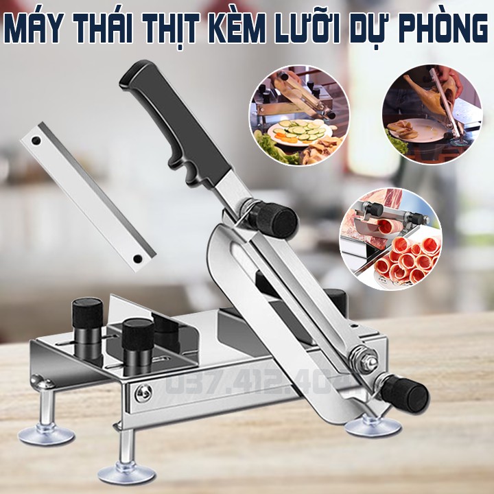 [FreeShip] Máy thái thịt đa năng KÈM 1 Lưỡi sơ cua - Dao cắt thịt gà đông lạnh, Máy thái thịt cho nhà hàng/gia đình