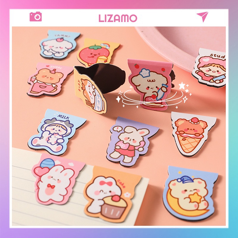 Miếng cài bookmark nam châm đánh dấu trang sách vở cute, Kẹp đánh dấu trang dễ thương LIZAMO BM17