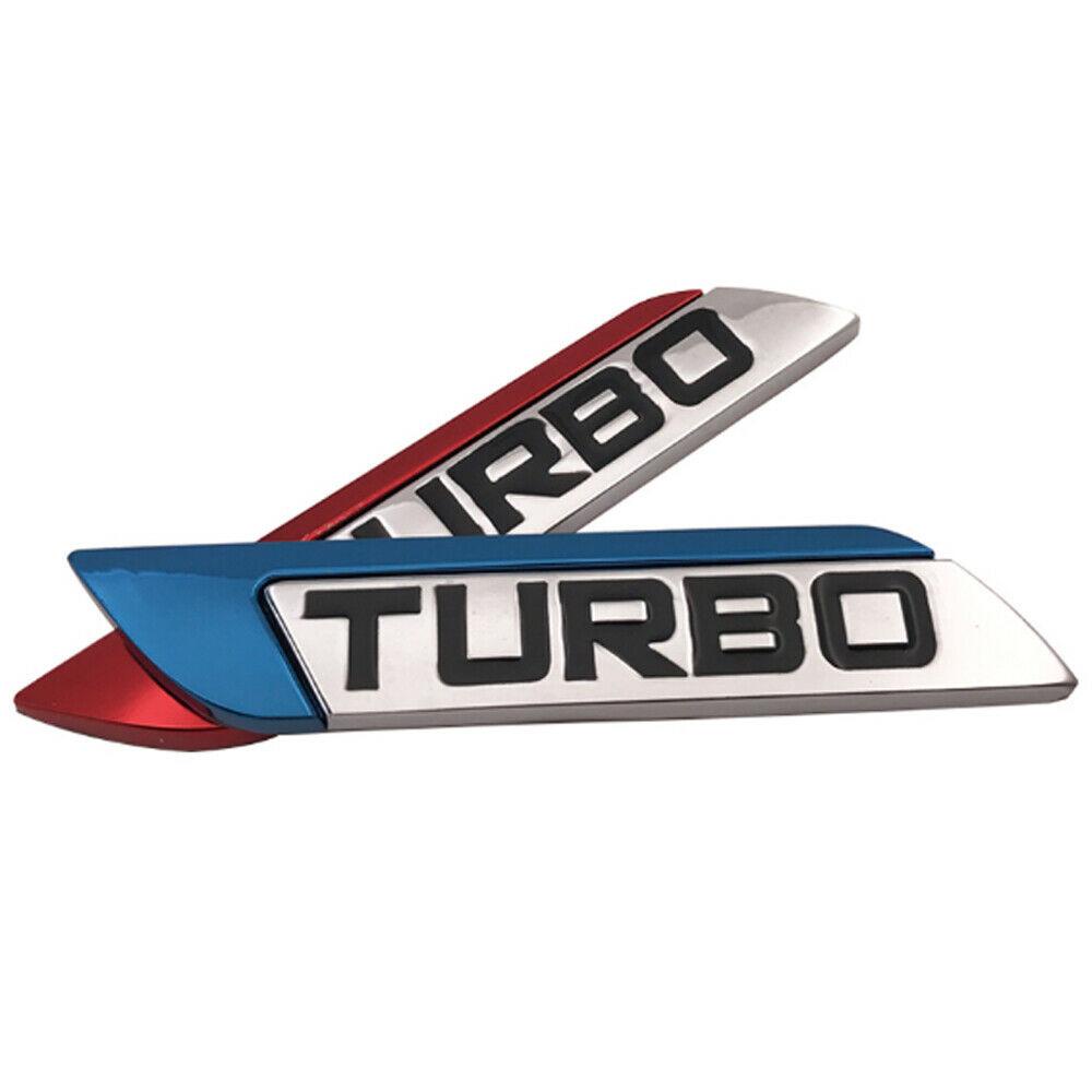 1 Miếng Dán Trang Trí Thân Xe Hơi Hình Biểu Tượng Turbo 3D Màu Đỏ Bằng Kim Loại