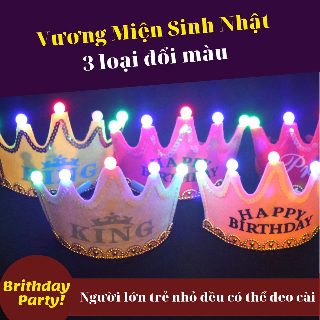 Mũ vương miện có đèn cho bé sinh nhật