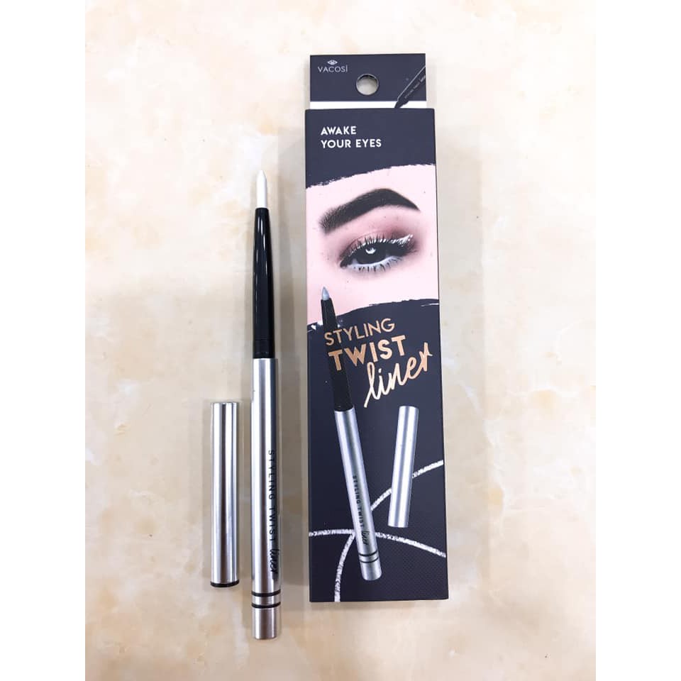 Chì kẻ viền mắt dạng Gel Vacosi Styling Auto Gel Liner Màu Đen Và Màu Trắng Bạch Kim