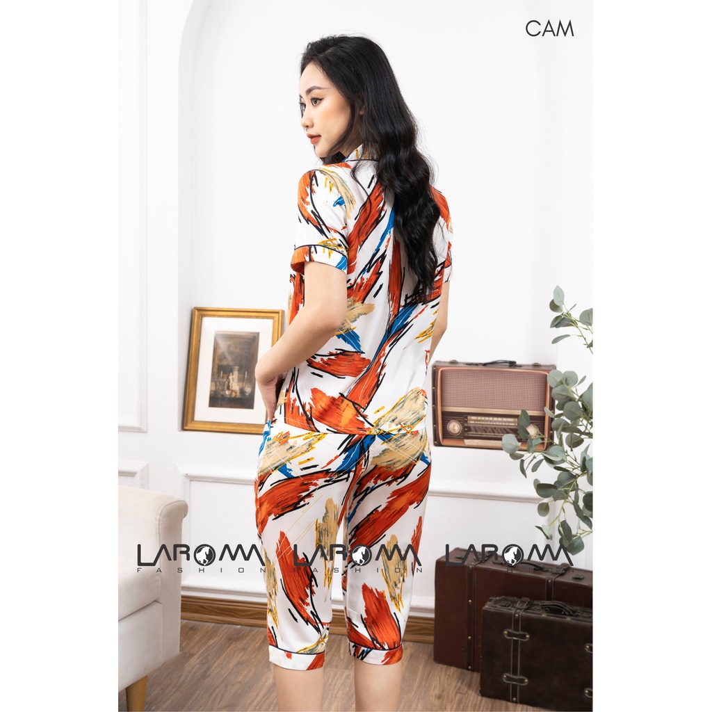 LAROMA Bộ Pijama họa tiết lửng nữ