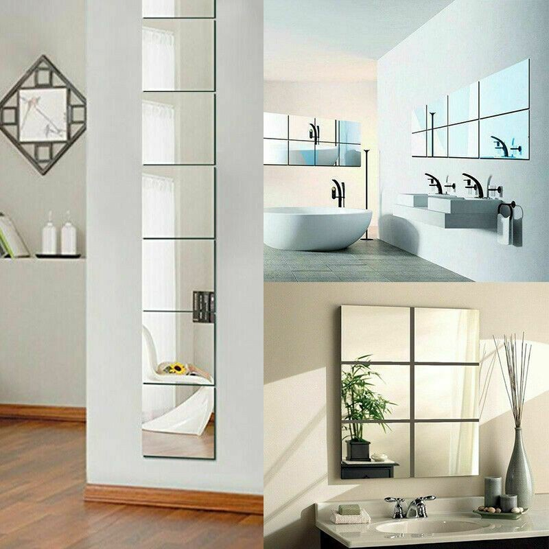 Gương dán tường cao cấp decor cực đẹp, cạnh mài xiết, sẵn băng keo