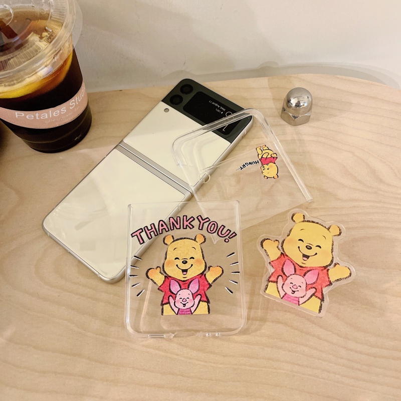 Ốp điện thoại PC cứng họa tiết hoạt hình có giá đỡ cho Samsung Galaxy Z Flip 3