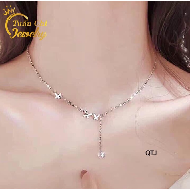 Dây Chuyền Nữ ☘MẪU MỚI☘ Vòng Cổ Bạc Nữ, Thiết Kế Dáng Thanh Lịch, Phong Cách Hàn Quốc