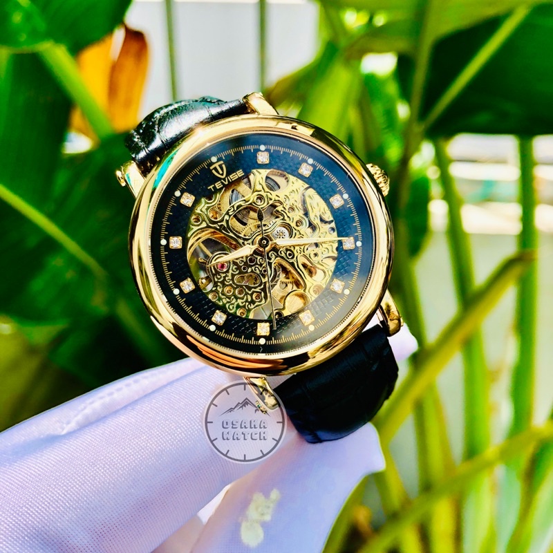 Đồng Hồ Nam Cơ Tự Động TEVISE T8462 Dây Da Chính Hãng Lộ Cơ Chống Nước Mới