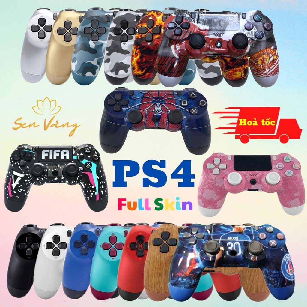 🔥 PS4 FULL SKIN 🔥Tay cầm PS4 không dây sử dụng bluetooth Kết nối Laptop/PC/Android/IOS Rung mạnh Nâng cấp pin 800mAh
