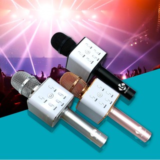 Mic Hát Karaoke Bluetooth Q7 mic hát cầm tay tiện lợi kèm loa + dây sạc
