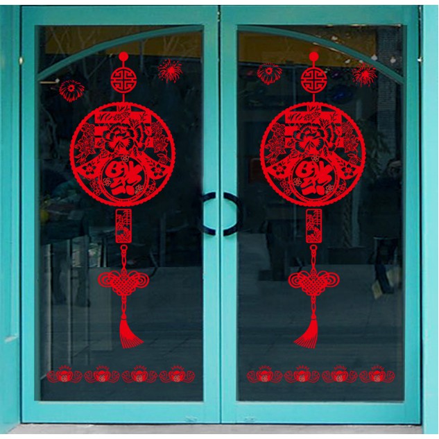 Decal trang trí Tết - Ngọc Bội đỏ chúc xuân