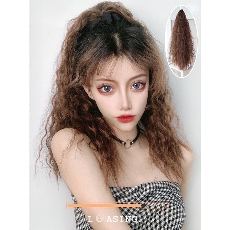 Tóc giả nữ 😻FREESHIP😻tóc cột xù mì lửng 40cm- 0022 lửng