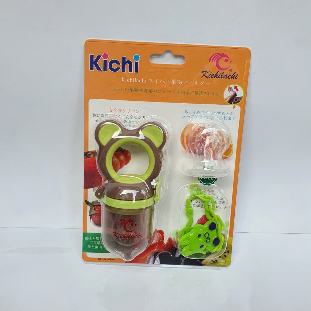 Túi Nhai Ăn Dặm Kichilachi Chống Hóc - 3 Núm Nhai Đủ Size Cho Bé