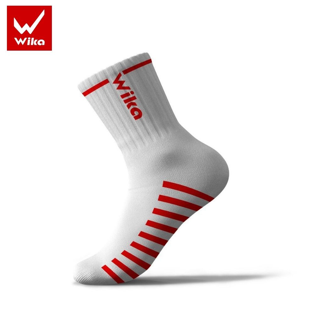 Tất Nam Cao Cổ WIKA Basic Kẻ, Màu Trắng Nổi Bật, Chất Liệu Dệt Dày Dặn, Mềm Mại, Có Co Giãn Thoáng Khí TATBASIC