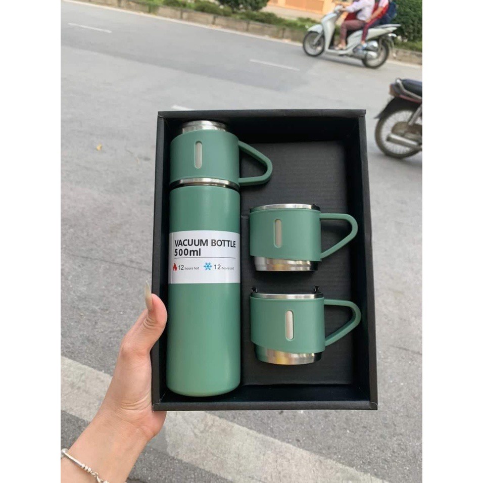 Bình giữ nhiệt cao cấp kèm 2 cốc inox